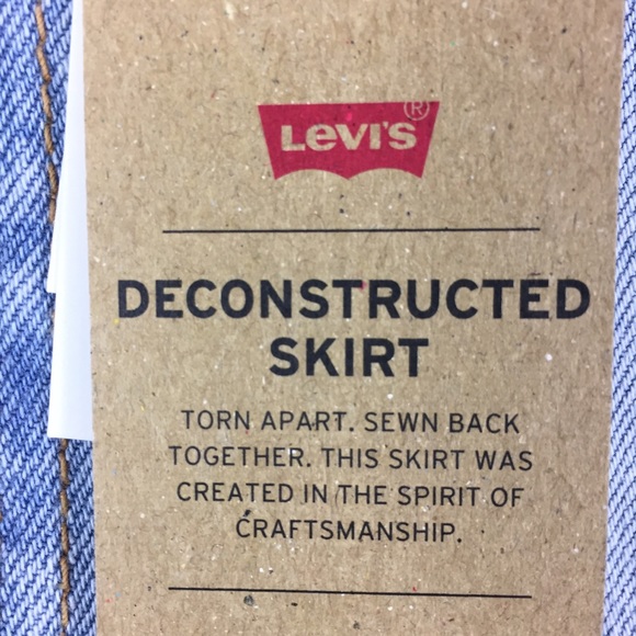 Levis Deconstructed Distressed Mini Jean Skirt - Picture 3 of 7